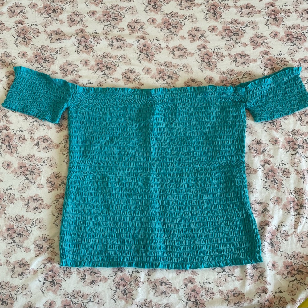 Teal Off-Shoulder Women's Top